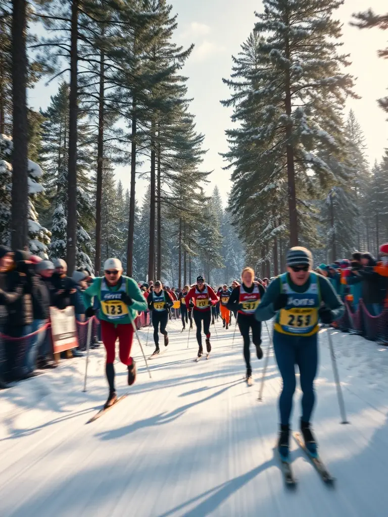 Participants enjoying a variety of Nordic activities, including cross-country skiing and snowshoeing, showcasing the diverse range of programs offered by NEV.