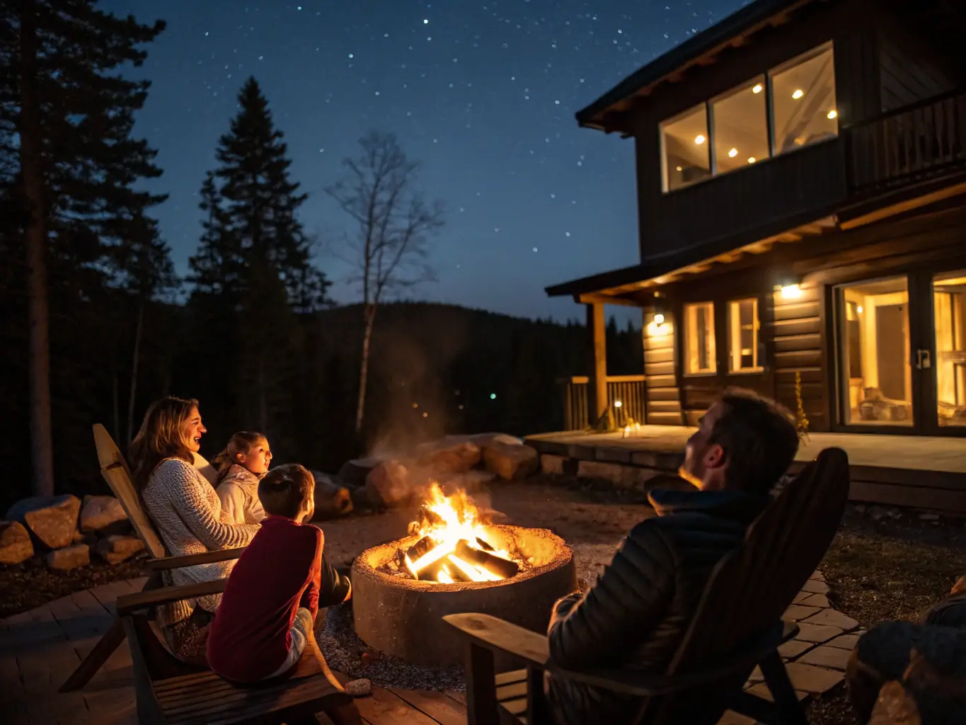 A photograph of participants gathered for a post-skiing social event, showcasing the community aspect of NEV Nordic en Vallouise.