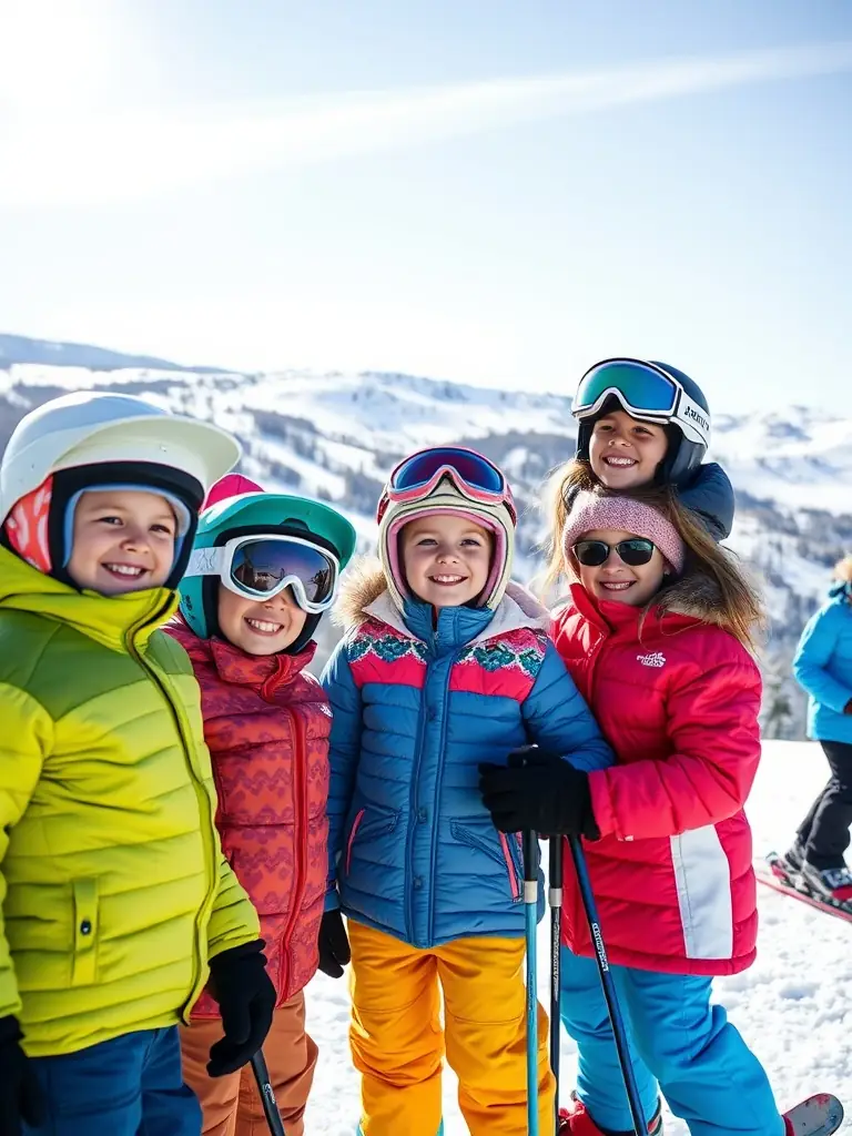 A family participating in a beginner's Nordic skiing lesson, emphasizing the accessibility and family-friendly nature of NEV's programs.